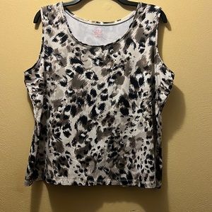 212 sleeveless shirt, multi animal print. Size XL